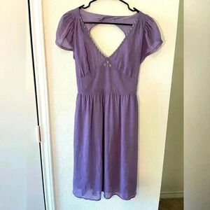 Anthropologie Nick and Mo Purple Fit and Flare Mini Dress Womens Size Small